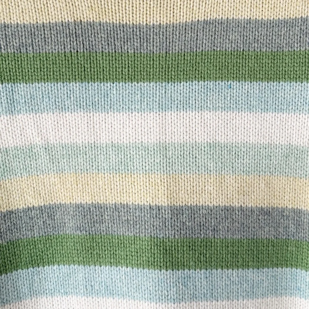 GAP 2003 Y2K Striped Turtleneck Sweater Green Cream Wool Blend XL Hong Kong - Picture 10 of 13
